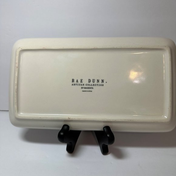 Rae Dunn HOLD Snack Cookie Buffalo Plaid 9"x5" Platter By Magenta Christmas - Picture 2 of 3